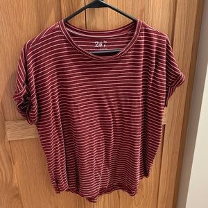 Maurices Women’s size medium Maroon and White Striped Tee